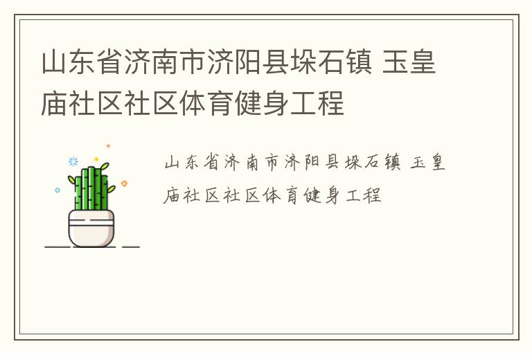 山東省濟(jì)南市濟(jì)陽(yáng)縣垛石鎮(zhèn) 玉皇廟社區(qū)社區(qū)體育健身工程