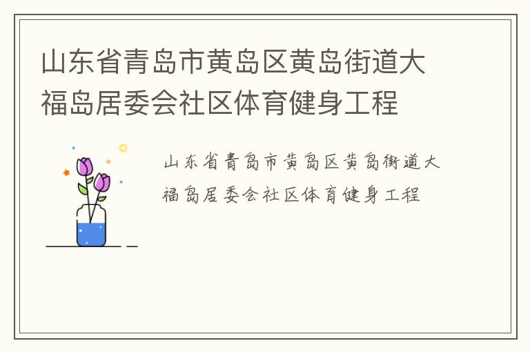 山東省青島市黃島區黃島街道大福島居委會社區體育健身工程