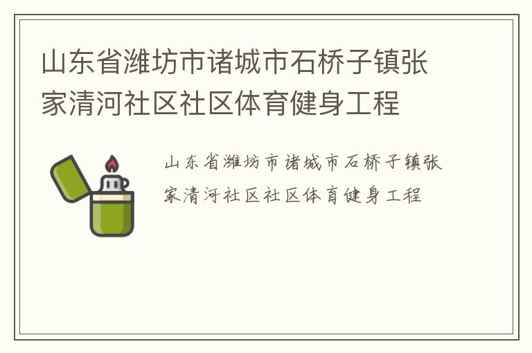 山東省濰坊市諸城市石橋子鎮(zhèn)張家清河社區(qū)社區(qū)體育健身工程