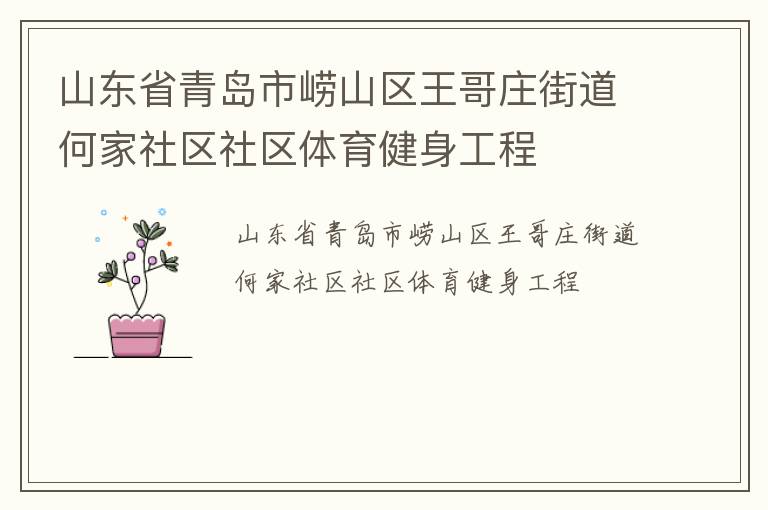 山東省青島市嶗山區王哥莊街道何家社區社區體育健身工程