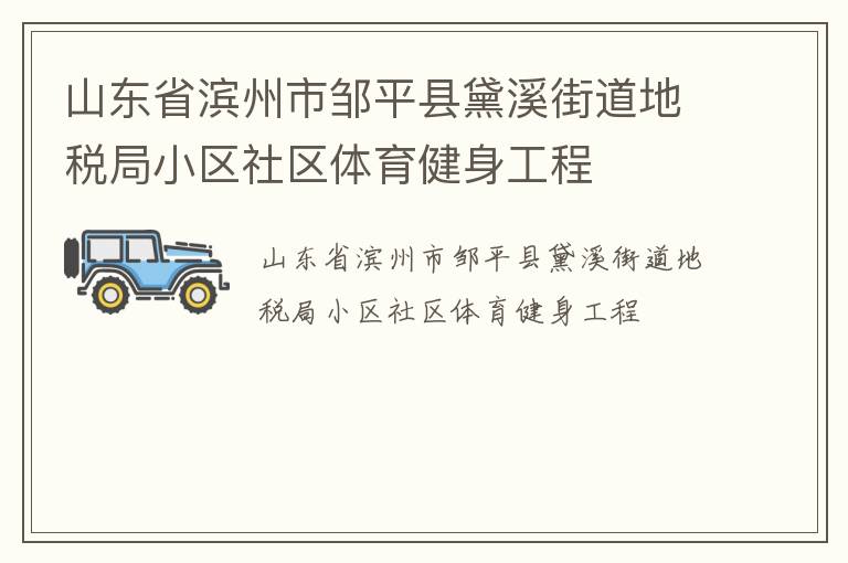 山東省濱州市鄒平縣黛溪街道地稅局小區社區體育健身工程