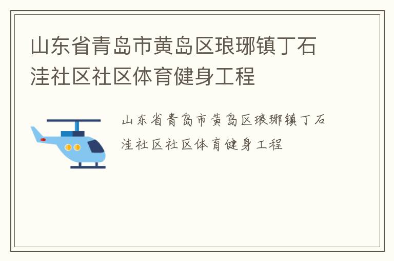 山東省青島市黃島區瑯琊鎮丁石洼社區社區體育健身工程