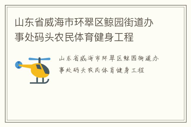 山東省威海市環(huán)翠區(qū)鯨園街道辦事處碼頭農民體育健身工程