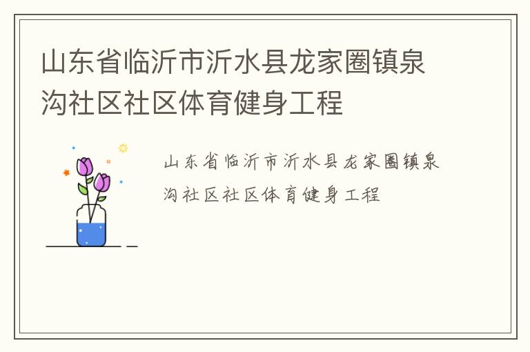 山東省臨沂市沂水縣龍家圈鎮泉溝社區社區體育健身工程