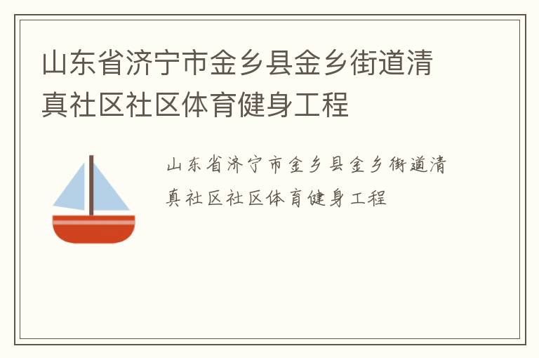山東省濟寧市金鄉縣金鄉街道清真社區社區體育健身工程