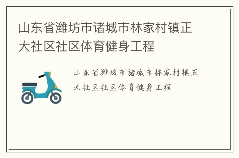 山東省濰坊市諸城市林家村鎮(zhèn)正大社區(qū)社區(qū)體育健身工程
