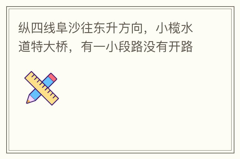 縱四線阜沙往東升方向，小欖水道特大橋，有一小段路沒有開路燈，阜沙往東升上橋的一小段路，沒有開，其他都開了，為什么這一段路不開，經(jīng)過的時候感覺很奇怪。