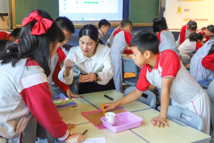 開發區博凱小學承辦市新教師培訓小學科學課例現場展示活動
