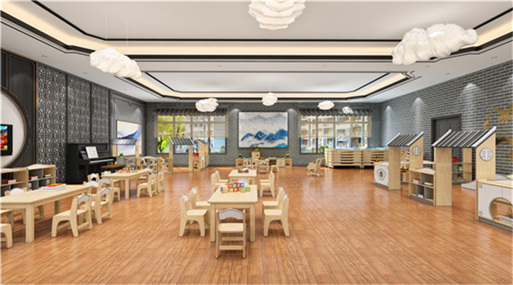 南方幼兒園室內(nèi)整體設(shè)計(jì):新中式教室 南方幼兒園室內(nèi)整體設(shè)計(jì):新中式教室