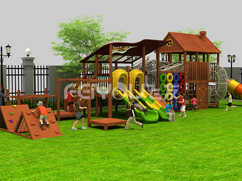 木質組合滑梯-009