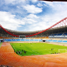 江河體育透氣型塑膠跑道賽事專(zhuān)用跑道材料 學(xué)校運(yùn)動(dòng)場(chǎng)地塑膠跑道