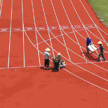 塑膠球場跑道 體育場彈性塑膠跑道 預制型塑膠跑道