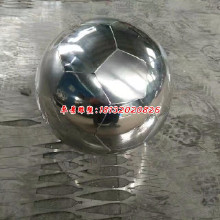 不銹鋼足球雕塑，不銹鋼體育器材雕塑