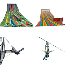 戶外大型游樂設備人造草坪彩虹滑道景區游樂項目  滑索滑道無動力設備娛樂項目2020